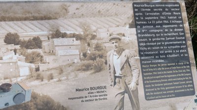 Panneau d'interprétation sur le hameau des Cortasses