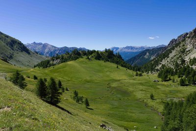 Vue de la zone humide du col du Lauzet située en site Natura 2000 sur la commune d'Eygliers. Prise de vue réalisée en 2019.