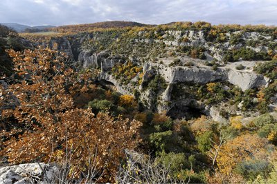 Paysage des gorges en automne