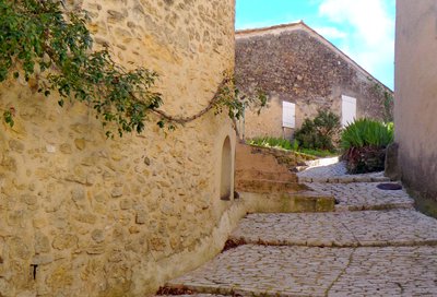 Rue caladée du hameau des Roux