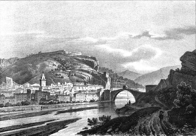 Lithographie de Nyons, au début XIXe