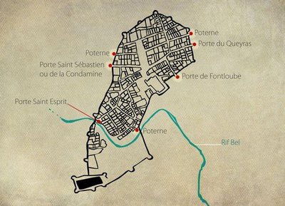 Plan de l'enceinte de Guillestre avant 1692