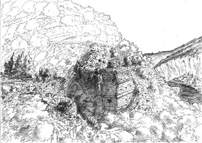 Croquis de la pile du Pont romain