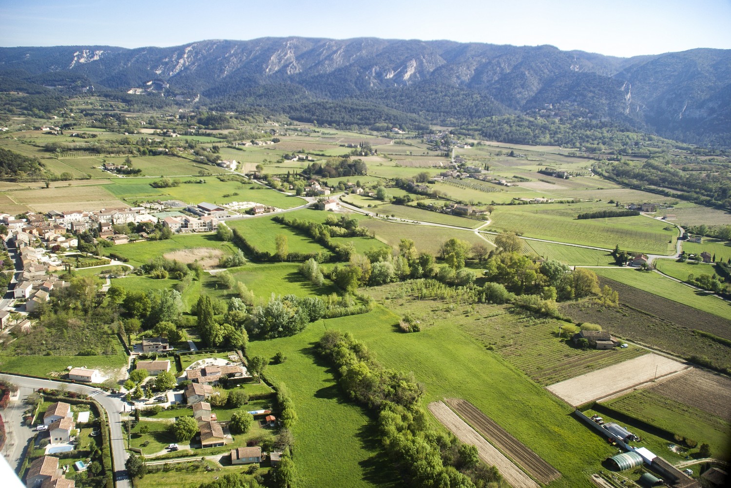 Les prés des Poulivets et Petit Luberon au loin