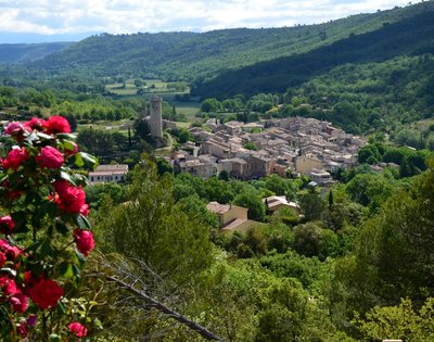 Le village dans son ecrin de verdure