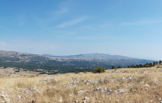 Vue sur le plateau de Calern et la montagne du Cheiron
